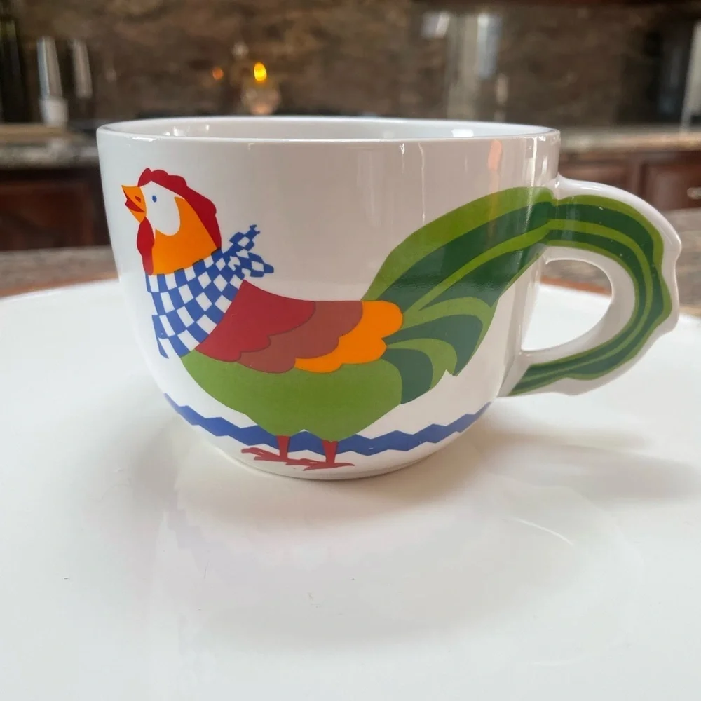 FTD vintage ROOSTER chicken soup mug / bowl ‘especially for you’ Jumbo cup 90s
